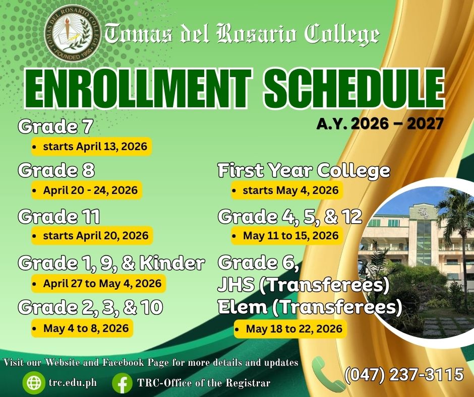 ENROLLMENT SCHEDULE for SY 2026-2027
